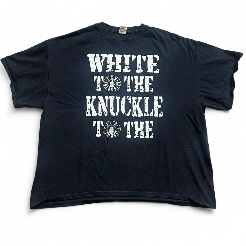 White Knuckle Riot Black T-Shirt Size 2XL Grunge Goth Skate Punk